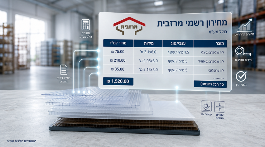 מחירון רשמי מוצרי פלסטיקה וקירור מרזבית